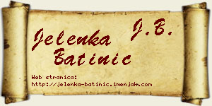 Jelenka Batinić vizit kartica